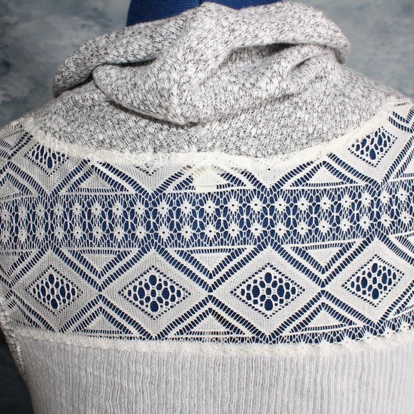 Angels Forever Young Sleeveless Cowl Neck Gray White Top ~S~ - Picture 6 of 10